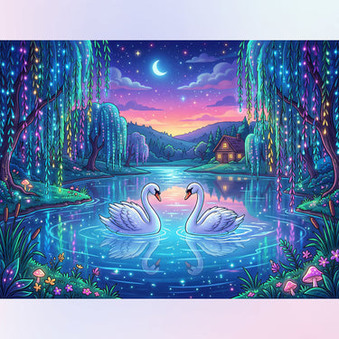 beautiful-swan-lake-diamond-painting-kit-diamond-painting-art-kit