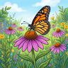 butterfly-rest-on-coneflower-diamond-painting-kit-diamond-painting-art-kit