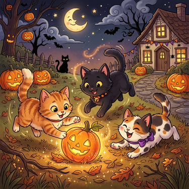 cats-playing-at-halloween-diamond-painting-kit