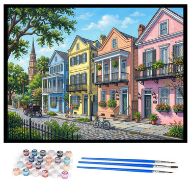 charleston-rainbow-row-paint-by-numbers-kit
