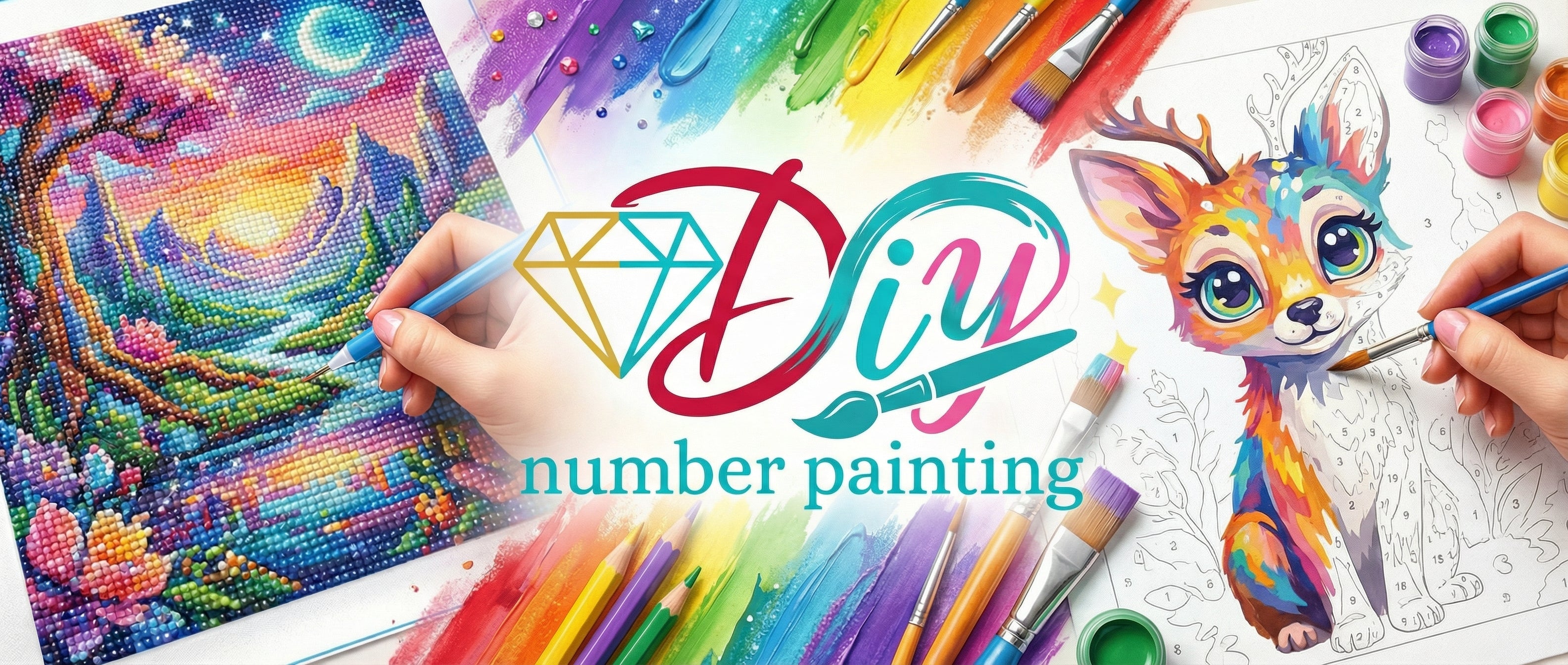 DIY Number Painting | 5D Diamond Painting Kits | Paint by Number Kits