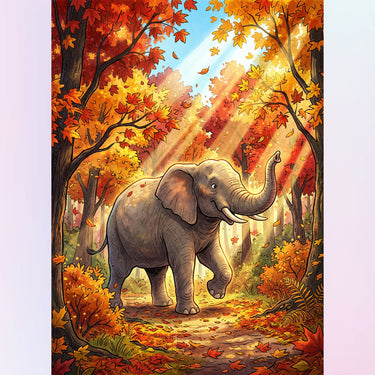 elephant-in-the-autumn-sunlight-diamond-painting-kit