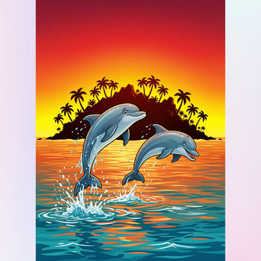 happy-dolphins-orange-sunset-diamond-painting-kit