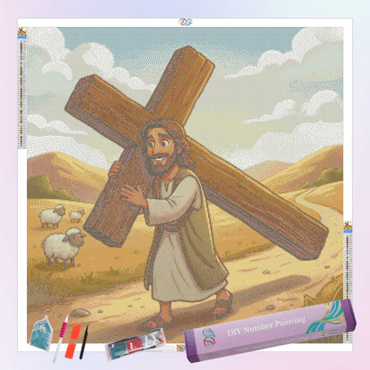jesus-carried-the-huge-cross-diamond-painting-art-kit