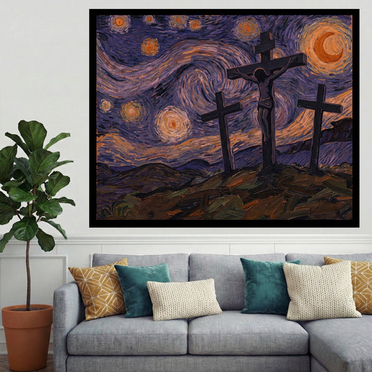 starry-night-jesus-on-the-cross-paint-by-numbers-kit