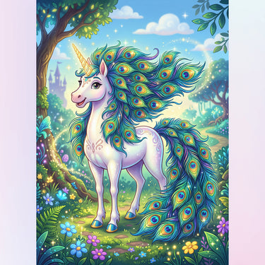 unicorn-in-peacock-dress-diamond-painting-kit-diamond-painting-art-kit