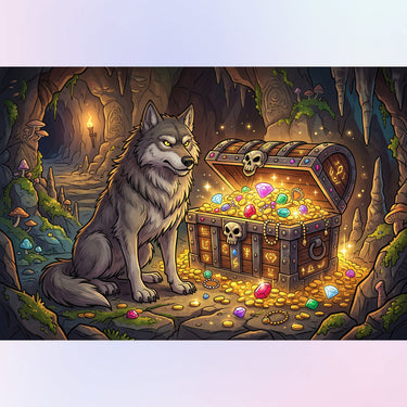 wolf-guarding-a-treasure-diamond-painting-kit