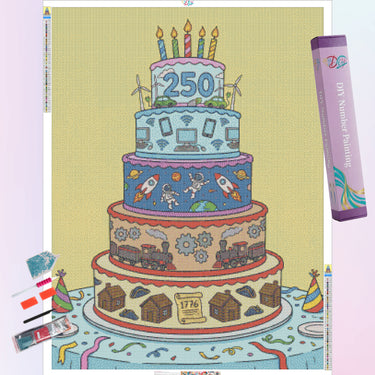 250th-birthday-cake-diamond-painting-kit-diamond-painting-art-kit