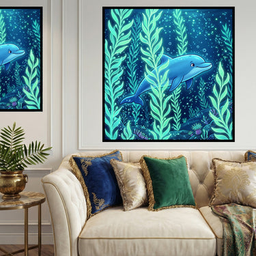 a-dolphin-through-glowing-kelp-diamond-painting-kit