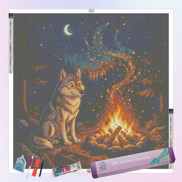 a-warm-night-of-wolf-diamond-painting-kit