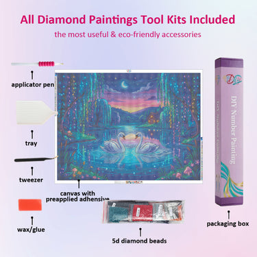 beautiful-swan-lake-diamond-painting-kit-diamond-painting-art-kit