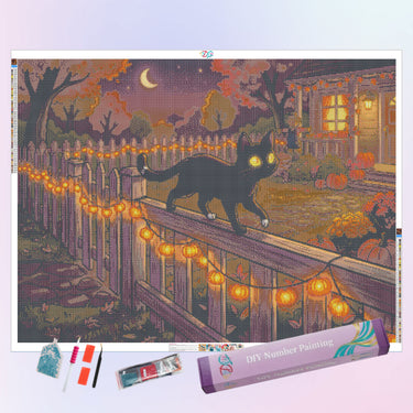 cat-on-a-halloween-fence-diamond-painting-kit