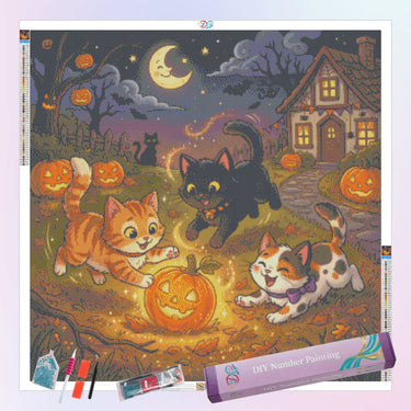 cats-playing-at-halloween-diamond-painting-kit
