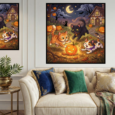 cats-playing-at-halloween-diamond-painting-kit