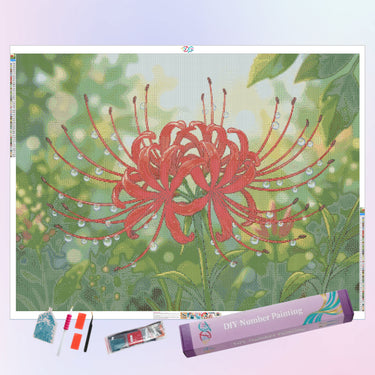 dewy-spider-lily-diamond-painting-kit-diamond-painting-art-kit