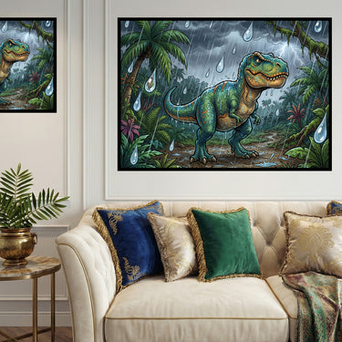 dinosaur-t-rex-in-the-rain-diamond-painting-kit-diamond-painting-art-kit