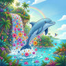 dolphin-with-flowers-waterfall-diamond-painting-kit