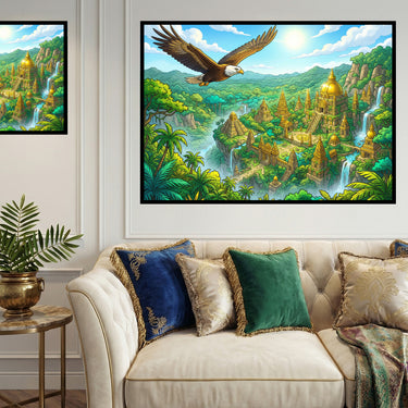 eagle-flying-over-a-gold-abbey-diamond-painting-kit