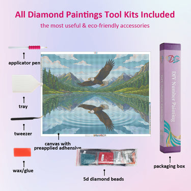 eagle-over-a-mirror-lake-diamond-painting-kit