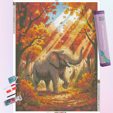 elephant-in-the-autumn-sunlight-diamond-painting-kit
