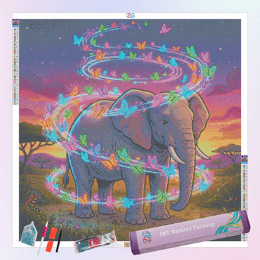 elephant-with-butterflies-diamond-painting-kit