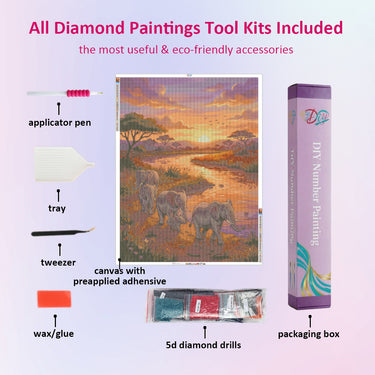 elephants-walking-at-sunset-diamond-painting-kit