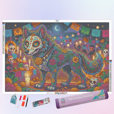floral-skull-wolf-diamond-painting-kit