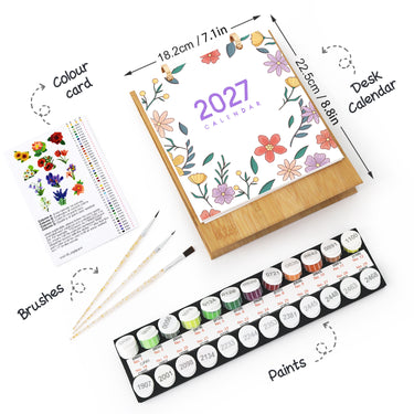 Flower Calendar - Paint by Numbers Calendar 2027