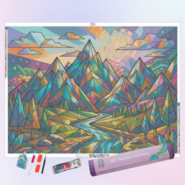 geometric-mountain-diamond-painting-kit-diamond-painting-art-kit