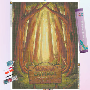 giant-sequoia trees-diamond-painting-kit-diamond-painting-art-kit