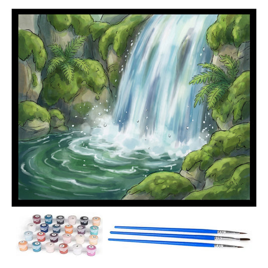 green-waterfall-paint-by-numbers-kit