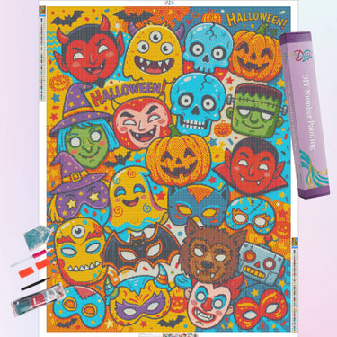 halloween-masks-diamond-painting-kit