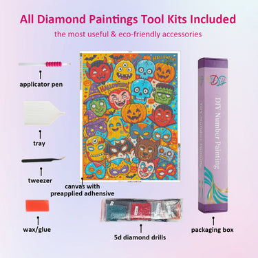 halloween-masks-diamond-painting-kit
