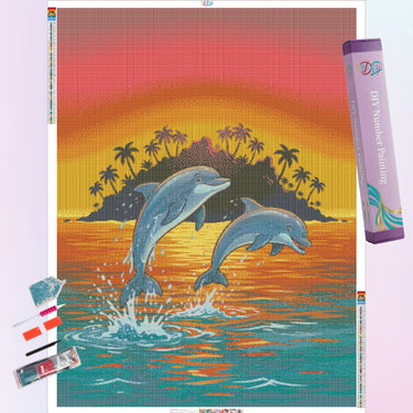 happy-dolphins-orange-sunset-diamond-painting-kit