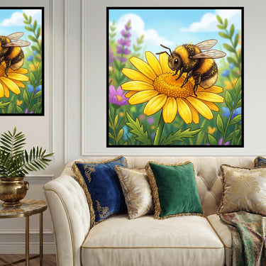 honeybee-on-daisy-diamond-painting-kit-diamond-painting-art-kit