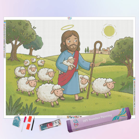jesus-as-a-shepherd-diamond-painting-art-kit