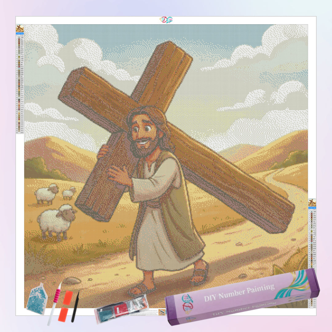 jesus-carried-the-huge-cross-diamond-painting-art-kit