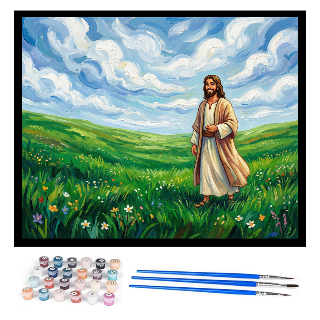 jesus-in-the-green-field-paint-by-numbers-kit