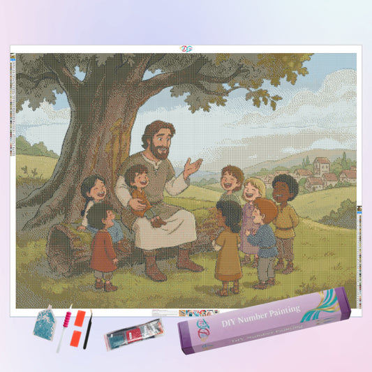 jesus-with-kids-diamond-painting-art-kit
