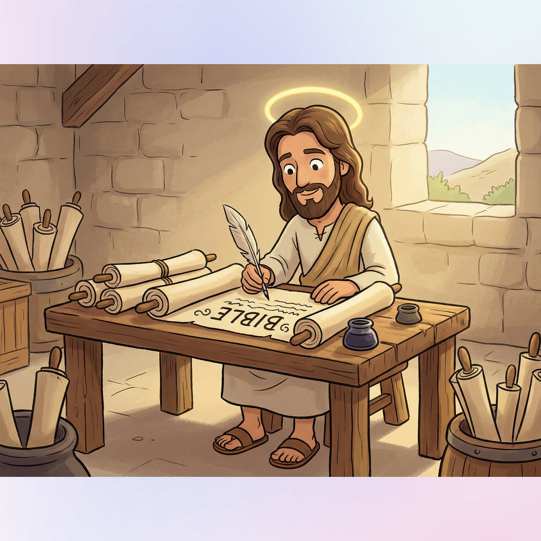 jesus-writing-the-bible-diamond-painting-art-kit