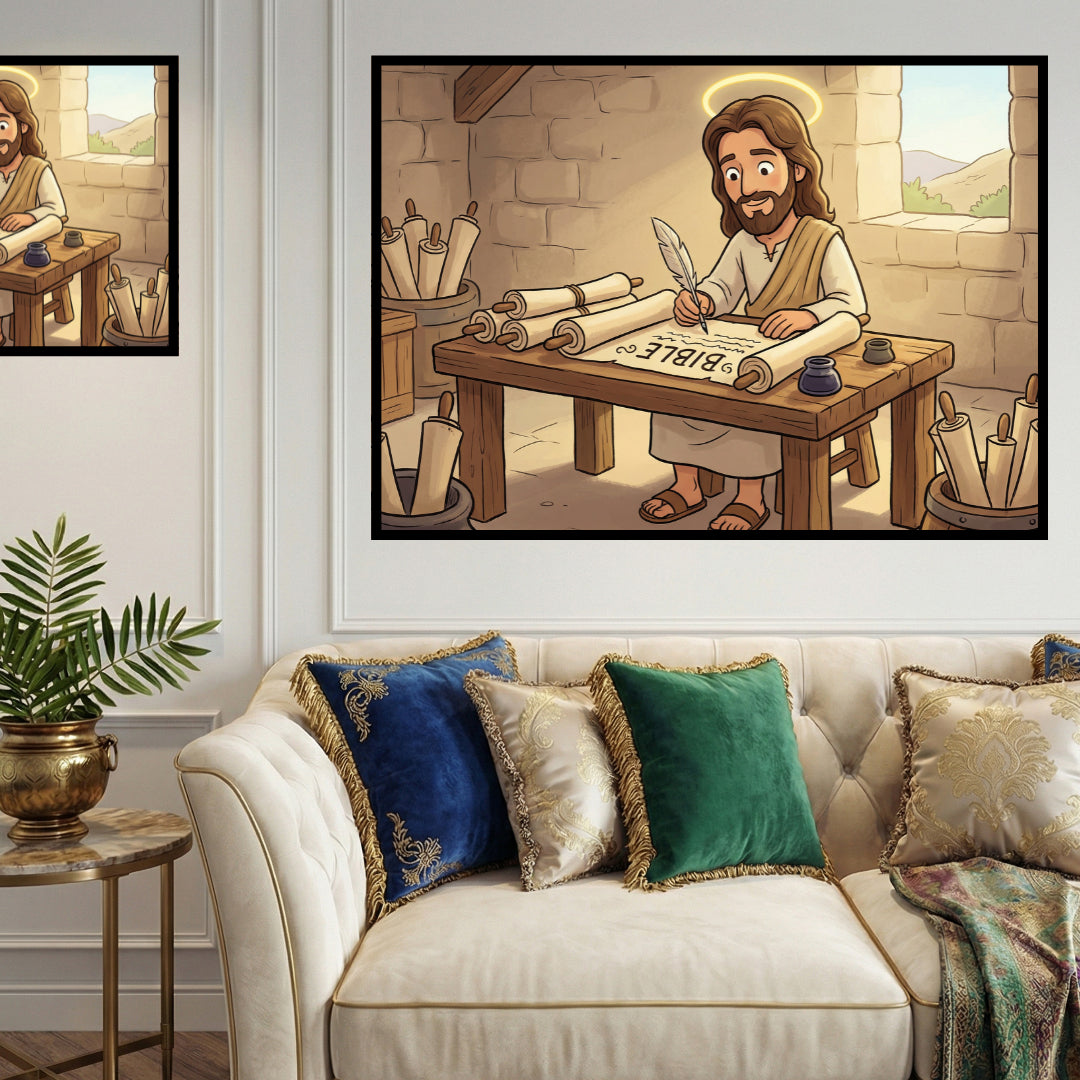 jesus-writing-the-bible-diamond-painting-art-kit