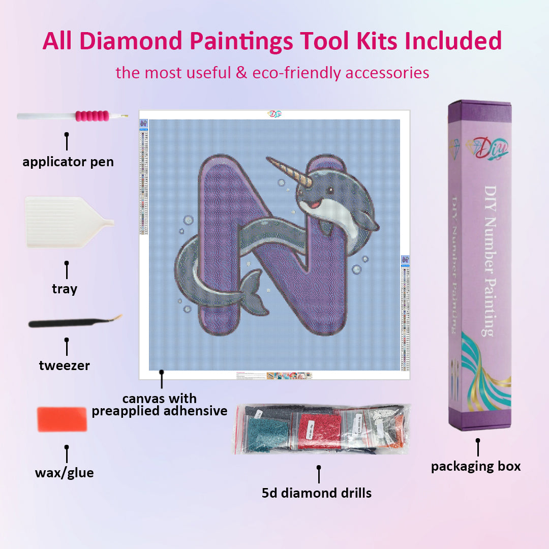 n-for-narwhal-diamond-painting-art-kit