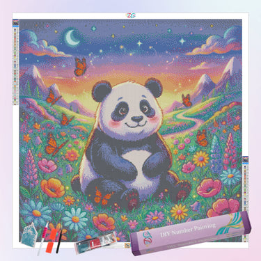 panda-sitting-in-wildflowers-diamond-painting-kit
