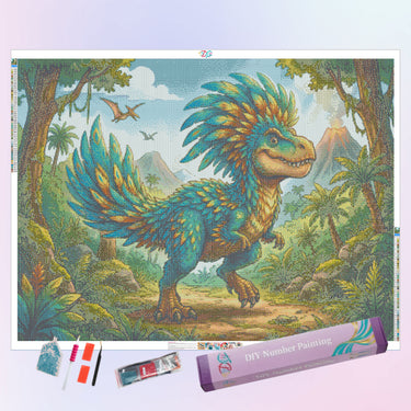 peacock-dressed-t-rex-diamond-painting-kit-diamond-painting-art-kit