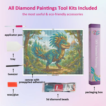 peacock-dressed-t-rex-diamond-painting-kit-diamond-painting-art-kit
