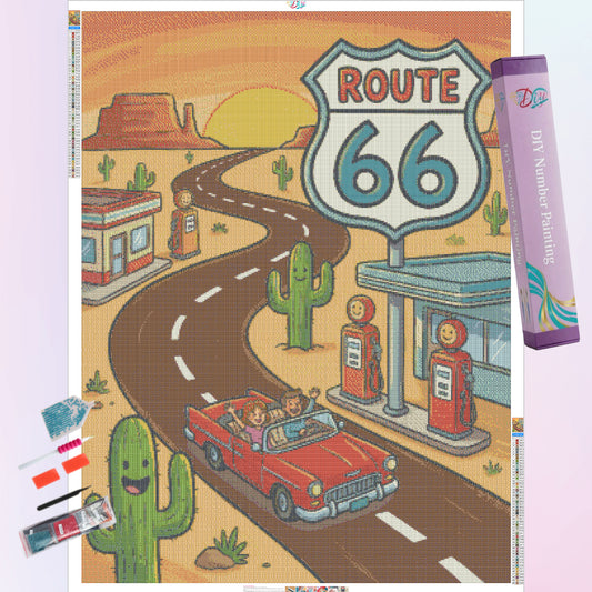 route-66-diamond-painting-art-kit