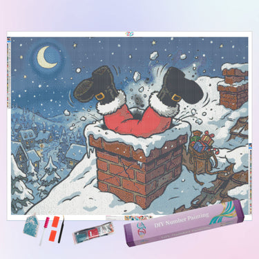 santa-stuck-in-the-chimney-diamond-painting-kit
