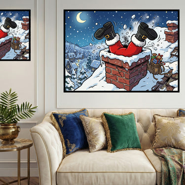 santa-stuck-in-the-chimney-diamond-painting-kit