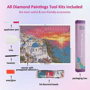 santorini-sunset-diamond-painting-kit-diamond-painting-art-kit