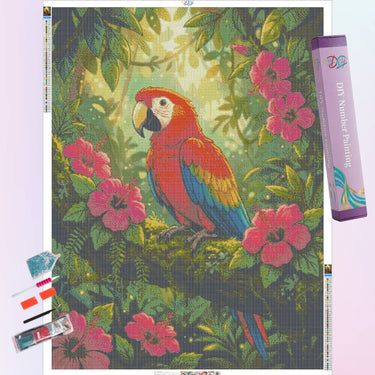 scarlet-macaw-diamond-painting-kit